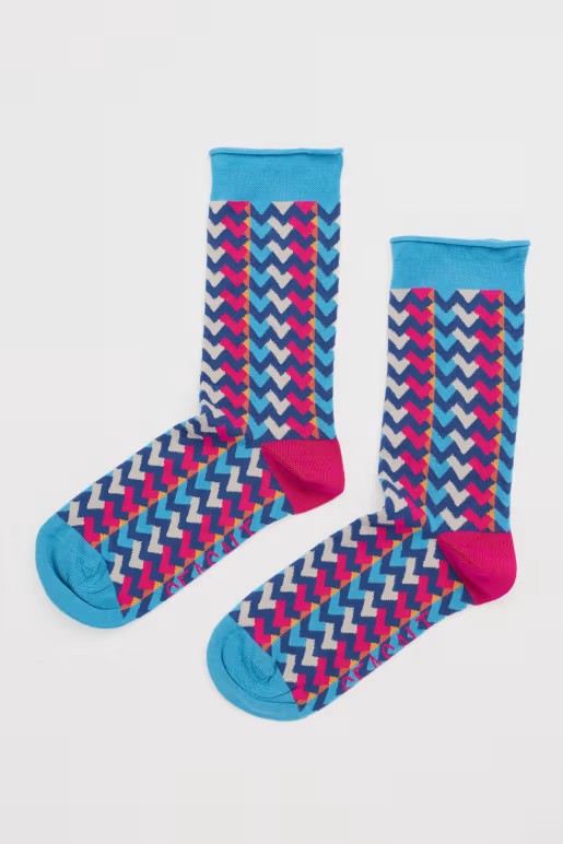 Seasalt B-Ac17165-34807 Women's Bamboo Arty Socks Chevron Campion Mix