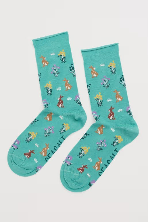Seasalt B-Ac17165-35171 Women's Bamboo Arty Socks Burrow Tidal