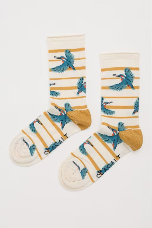 Seasalt B-Ac34099-34809 Womens Arty Socks Shore Kingfisher Chalk Daylily