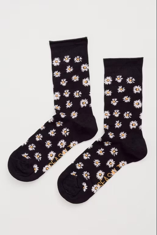 Seasalt B-Ac36165-34788 Women's Bamboo Arty Socks Daisy Onyx