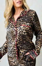 Load image into Gallery viewer, Hope And Ivy Sindy LEOPARD SATIN PJ SET
