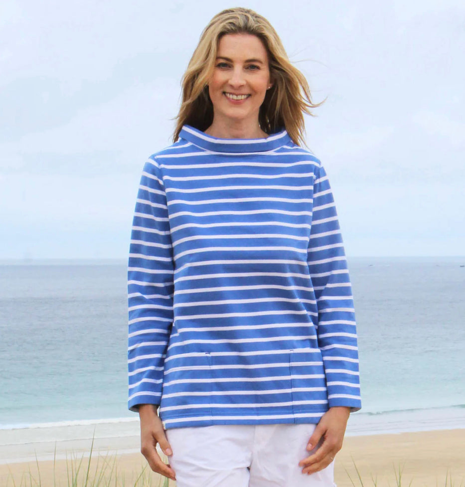 Striped Roll Neck Sweatshirt