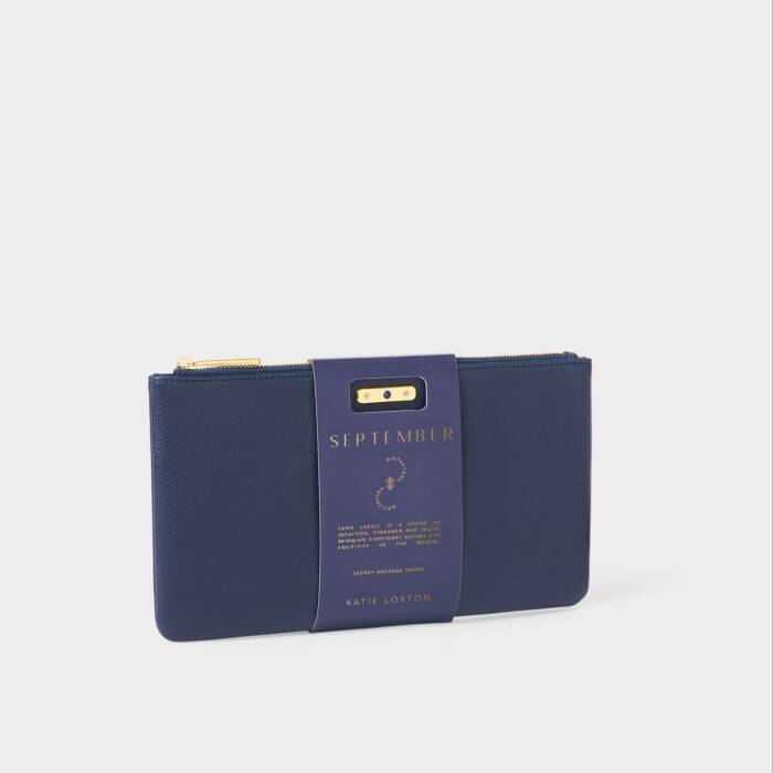 Katie Loxton Klb4108 BIRTHSTONE POUCH 'September' Lapis Lazuli in Navy