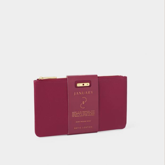 Katie Loxton Klb4100 BIRTHDAY POUCH January  garnet stone