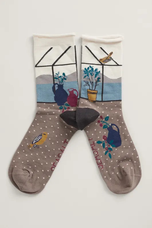 Women's Postcard Organic Cotton Socks