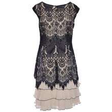 Load image into Gallery viewer, Frank Lyman Dress by Lyman 189328 Nude and black lace frill
