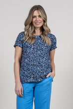 Load image into Gallery viewer, Lily &amp; Me Lm22149 rose top navy ditsy
