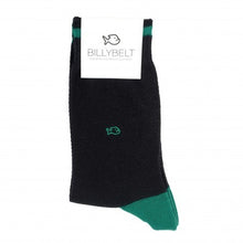 Load image into Gallery viewer, Pique knit socks Black and Green
