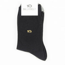 Load image into Gallery viewer, Pique knit socks Black and Grey
